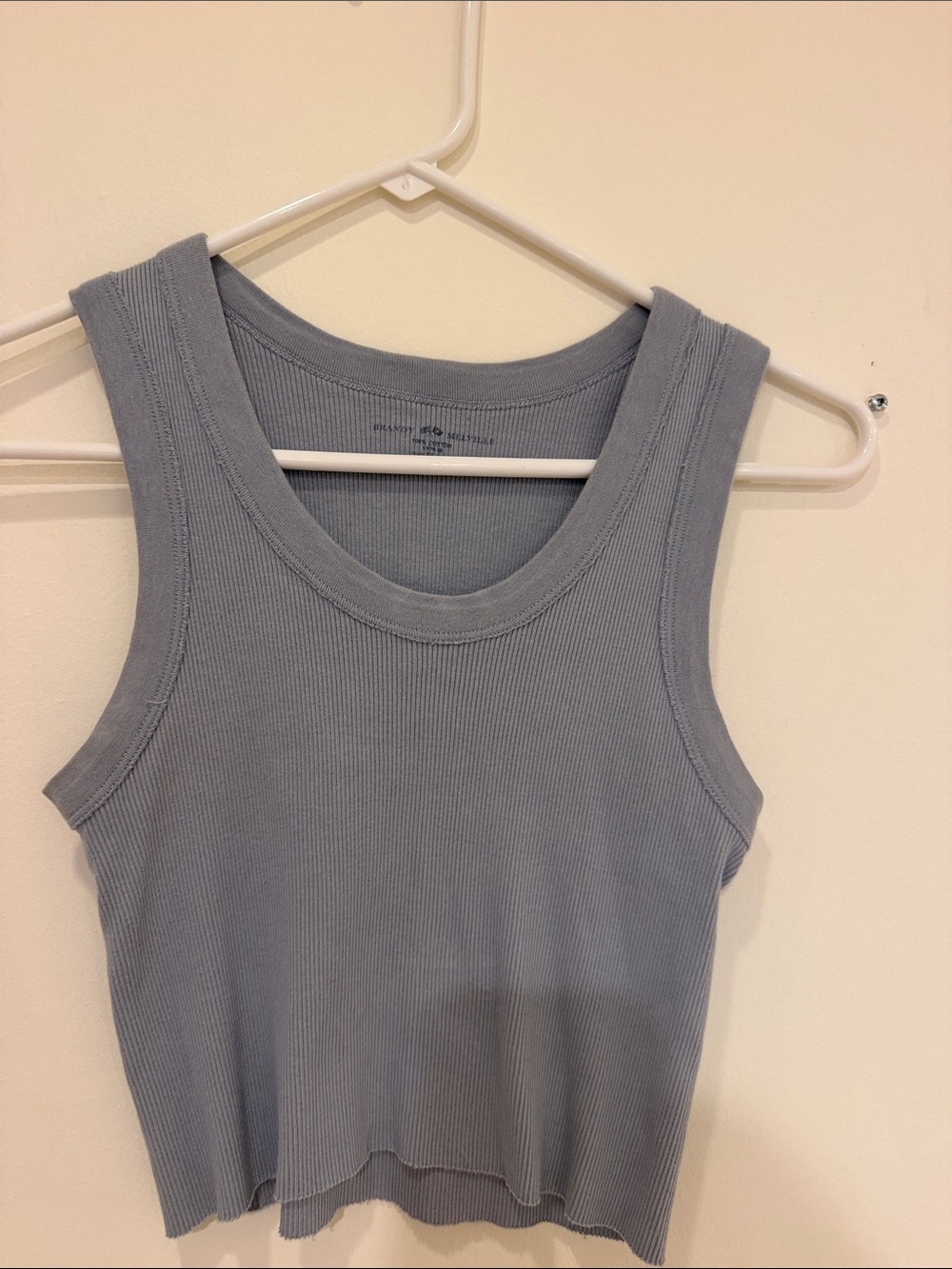 Brandy Melville Dusty Blue Ribbed Crop Tank
